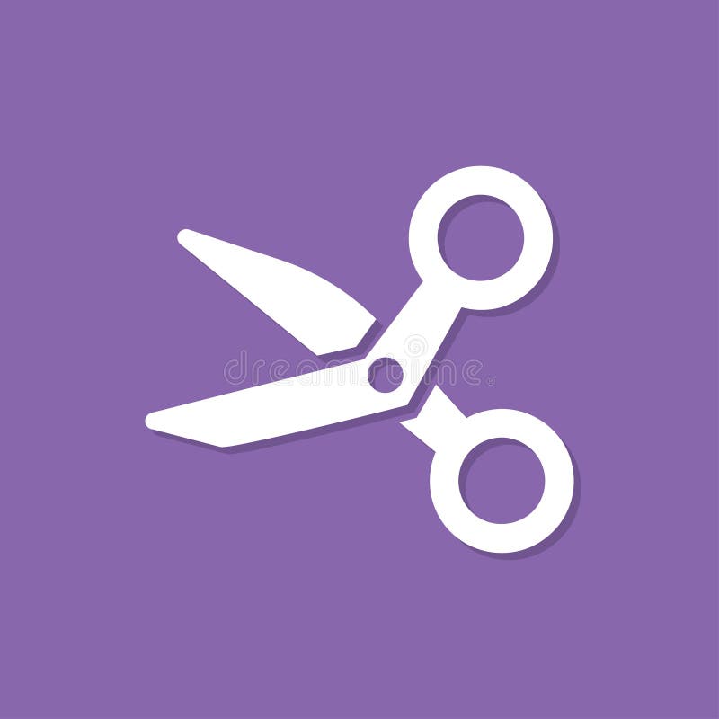 Scissors Icon in a Flat Design in Black Color. Vector Illustration