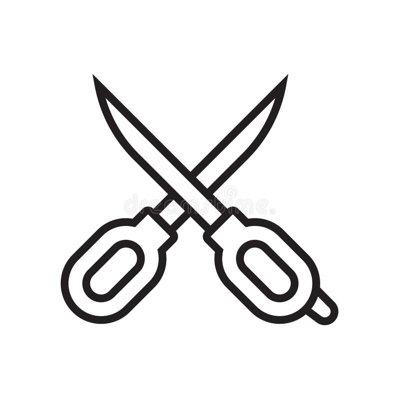 Scissors icon vector sign and symbol isolated on white background, Scissors logo concept stock illustration