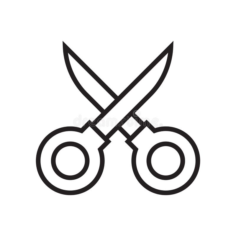 Scissors icon vector sign and symbol isolated on white background, Scissors logo concept stock illustration