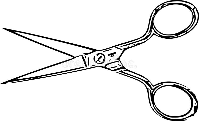 Scissors Line Art Sketch stock vector. Illustration of craft - 47213803