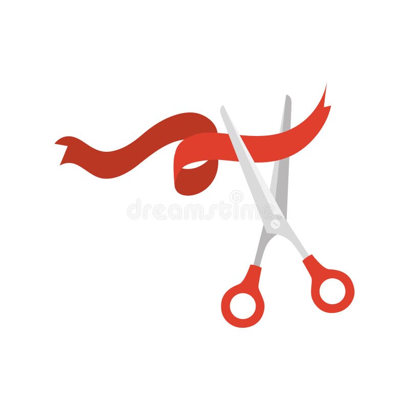 Ribbon and Scissors on White Background Stock Photo - Image of cutting,  finish: 120063346