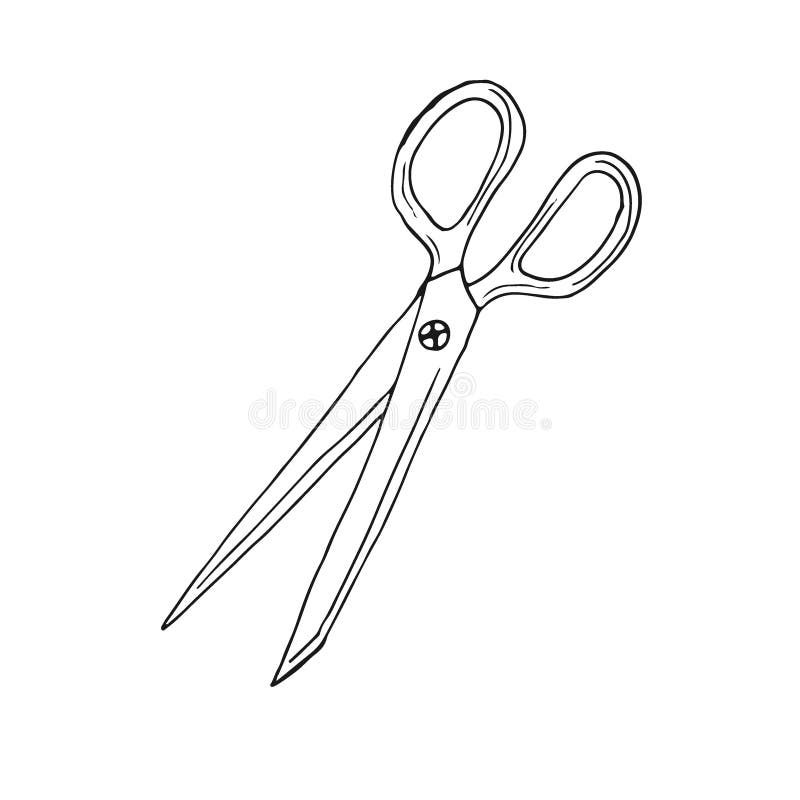 Scissors sketch. Hairdresser shears tool.... - Stock Illustration  [84049121] - PIXTA