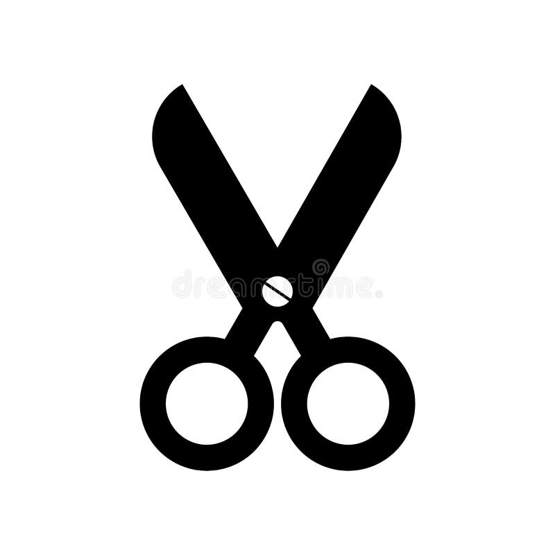 Scissors значок твердого тела матовой черноты иллюстрация штока