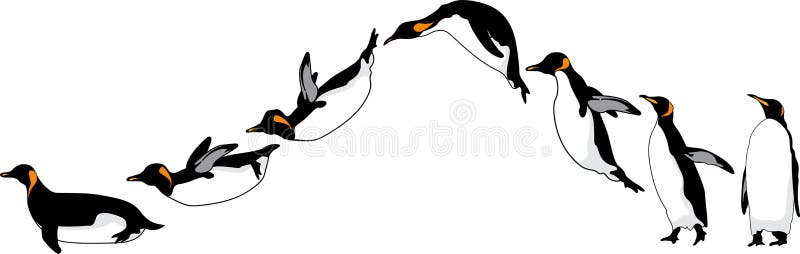 Scivolamento dei pinguini illustrazione di stock Scivolamento dei pinguini illustrazione di stock