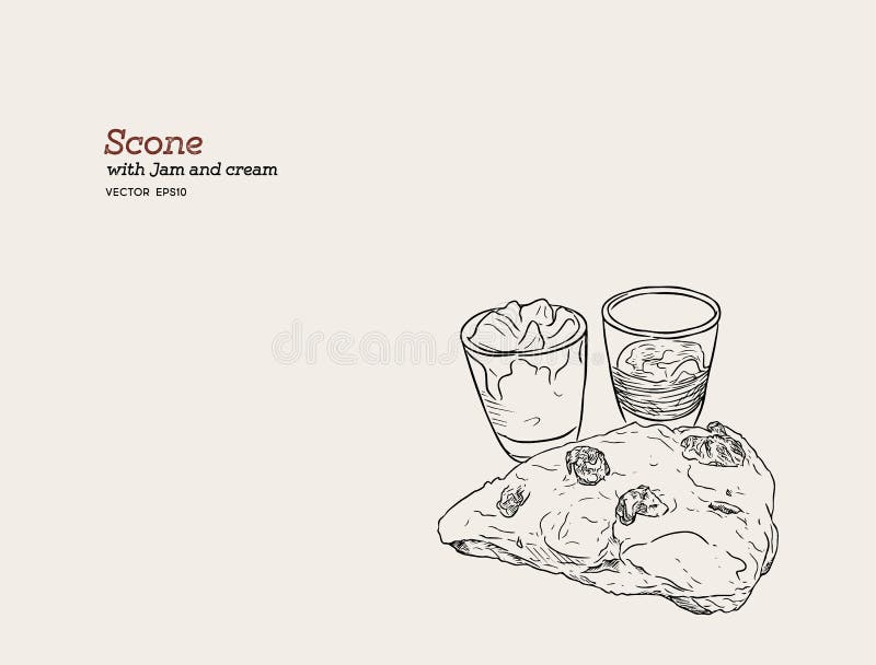 scones with jam and cream clipart flower