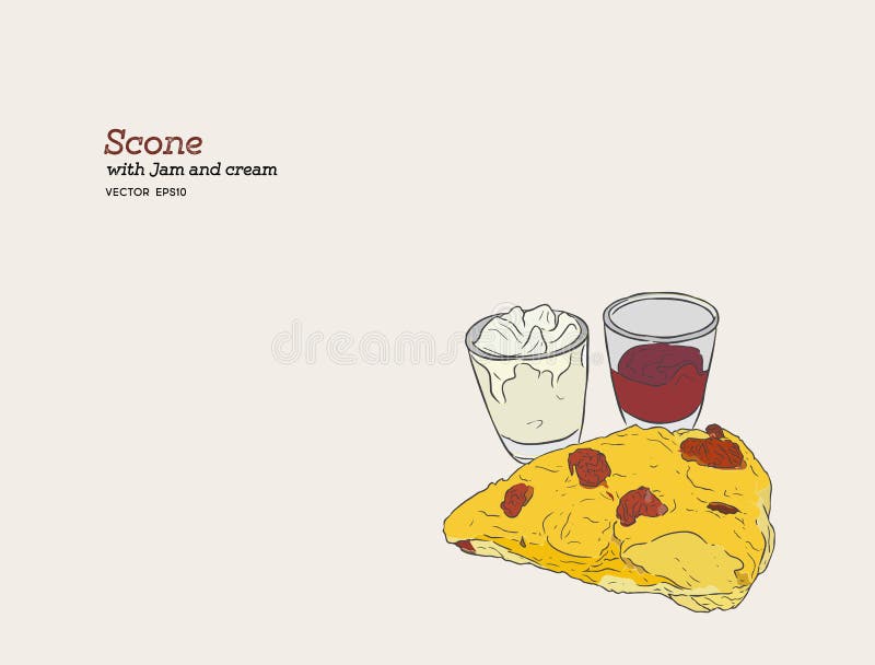 scones with jam and cream clipart flower