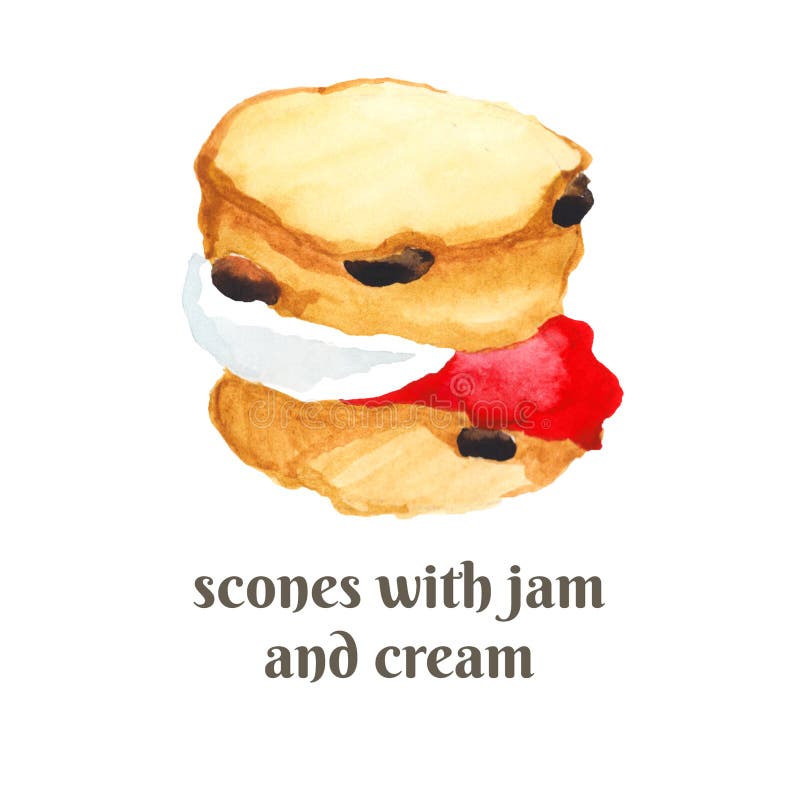 scones with jam and cream clipart flower