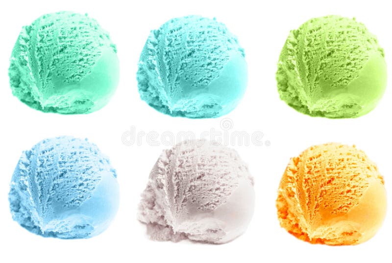 Scoop of ice cream isolated on white background. Ball of Ice-Cream close up.