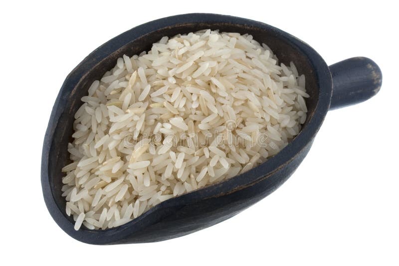 Scoop of Jasmine white rice royalty free stock photos