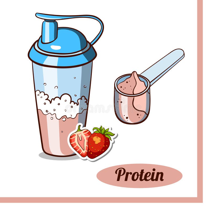 Protein Shake Drink Scoop Stock Illustrations – 246 Protein Shake