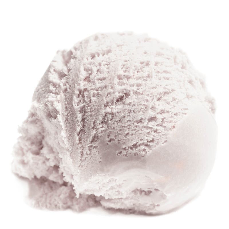 Scoop of Vanilla ice cream isolated on white background. Ball of White Ice-Cream close up.