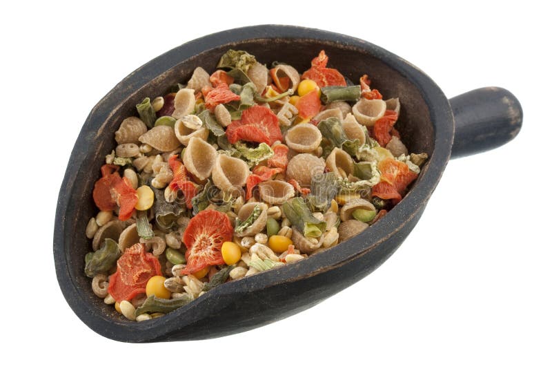 Scoop of whole wheat vegetable soup mix royalty free stock photos Scoop of whole wheat vegetable soup mix royalty free stock photos