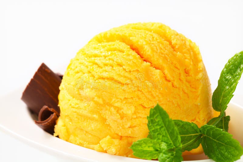 Scoop of yellow ice cream stock image. Image of closeup 55919087