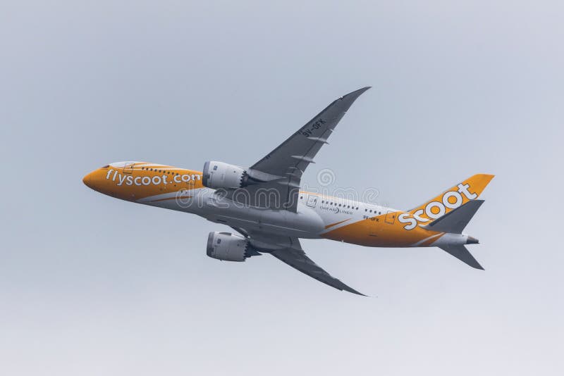 A Scoot Airplane Over Berlin Germany in the Sky Editorial Stock Image