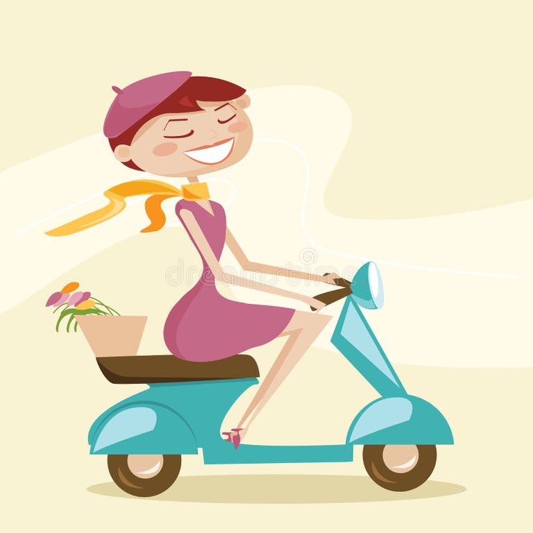 Cartoon Girl Scooter Stock Illustrations 4,293 Cartoon Girl Scooter