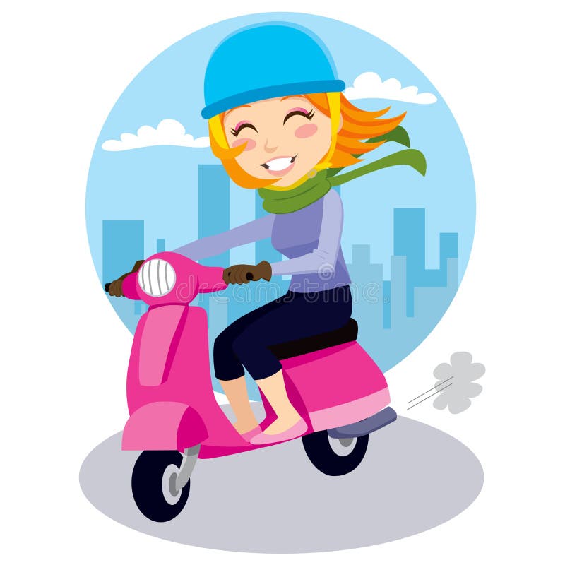 Scooter Girl stock vector. Image of illustration, single 19033735