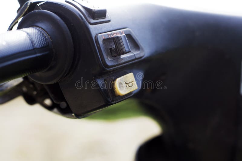 Scooter Horn Button on the Steering Wheel Stock Image Image of girl