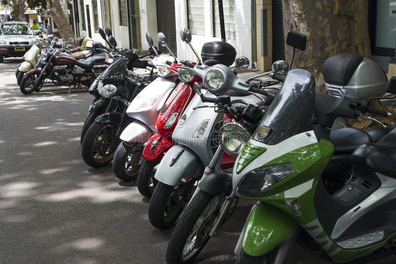 Scooter commuter parking editorial stock image. Image of commuter