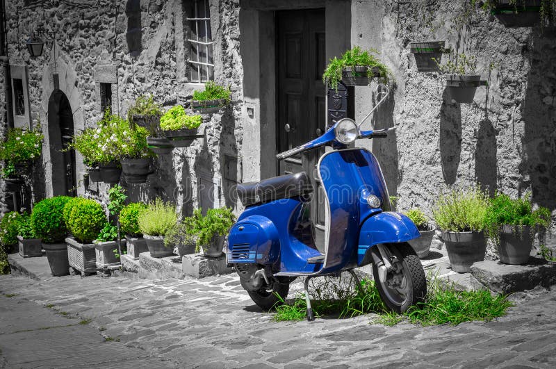 Scooter in Tuscany stock images