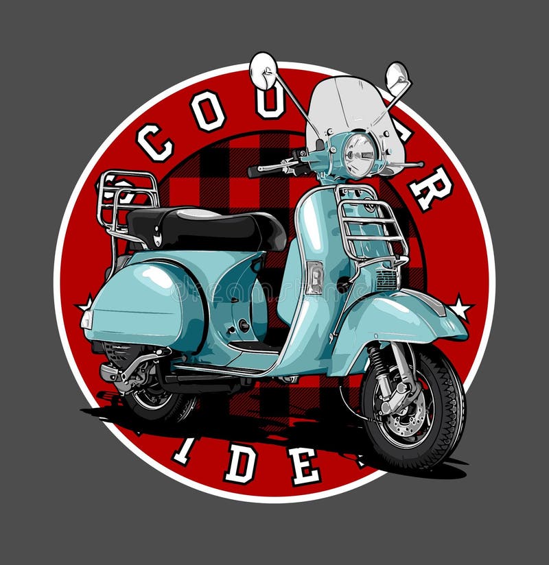 Scooter for graphic design stock vector. Illustration of template