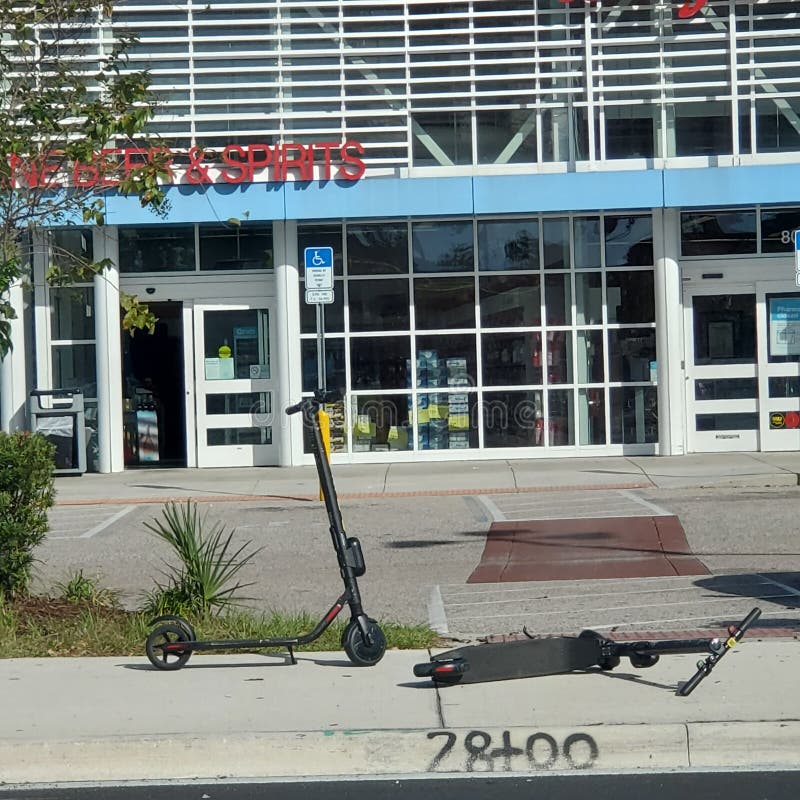Scooters Parked Outside of a Store in Orlando Florida Editorial Stock