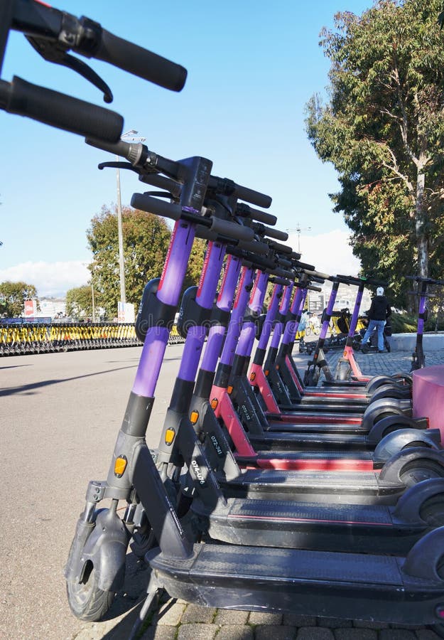 Electric Scooters for Rent are on the Streets of the City Editorial Stock Photo Image of rent