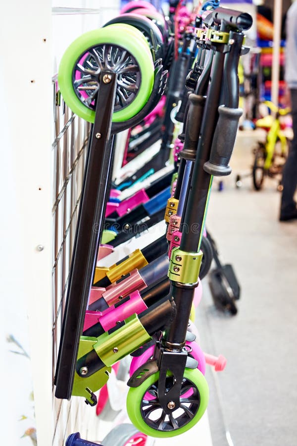 Scooters in store stock photo. Image of sale, business 244981142
