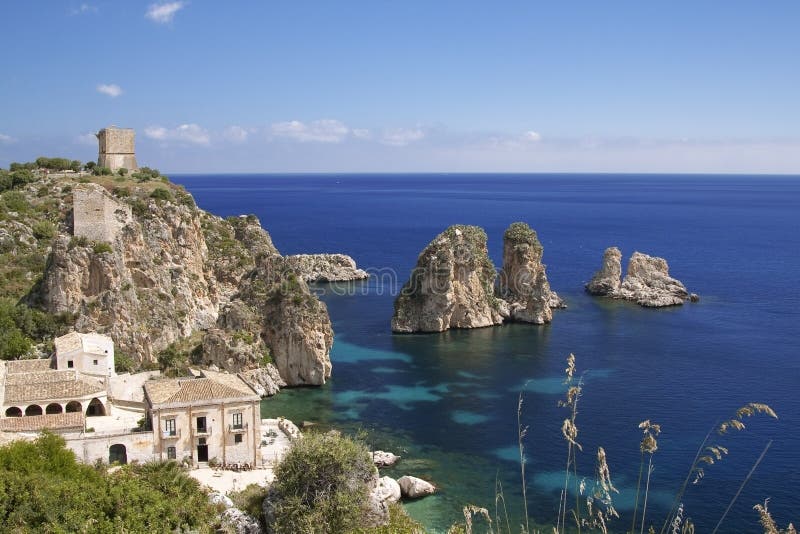 Taormina and Isola Bella (Sicily) Stock Photo - Image of ionian ...