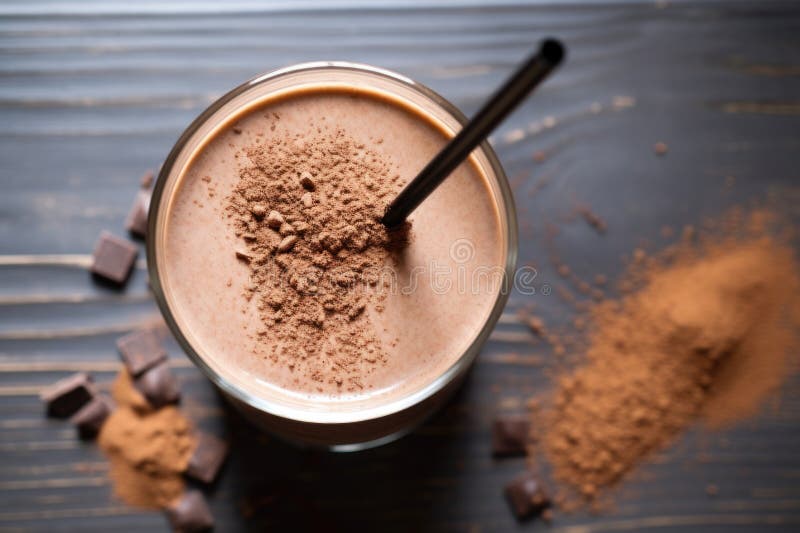 Scoppio di cioccolato con una cannuccia royalty illustrazione gratis