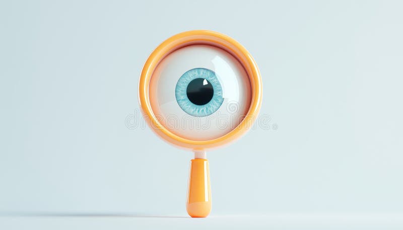 Scoprite Il Lente Simbolico Per L'Occhio Creativo Del Web E Del Design Mobile Attraverso L'Ingrandimento Del Vetro. Esplorazione Di Lente Simbolico Per L'Occhio Creativo Web E Mobile Design Attraverso L'Ingrandimento Della Prospettiva Visiva Vetro.