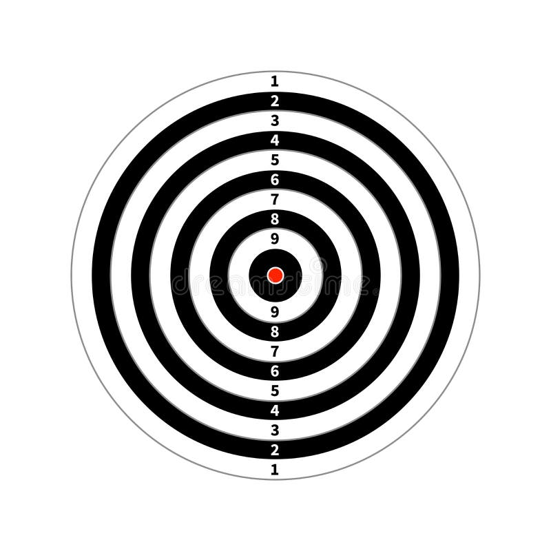 Score Target for Shooting Practice on White Stock Vector Illustration