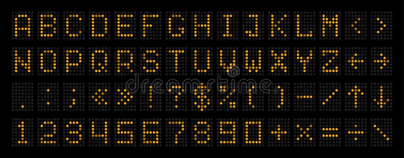 Scoreboard Font, LED Score Board Display Alphabet Stock Vector