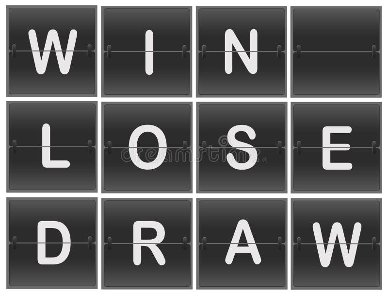 Win Lose Draw Words Three 3 Red Dice Competition Game Stock