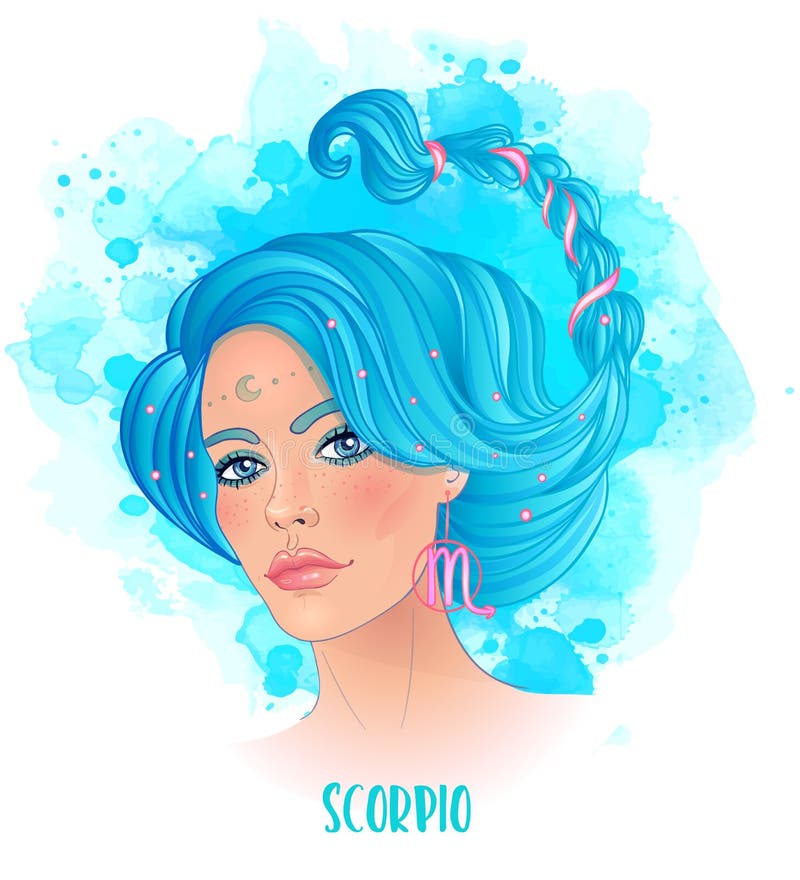 Scorpio Astrological Sign As a Beautiful Girl Stock Illustration ...