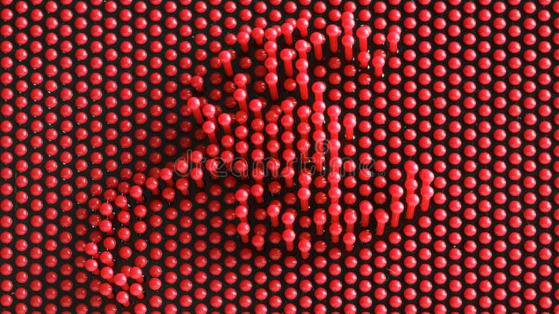 Scorpio - physical pixel art. The sign of the zodiac. Lots of red pixel details. Symbolic abstract background or backdrop. Optical