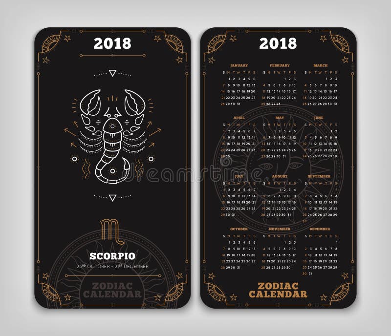 Scorpio Good Days Calendar Printable Template Calendar