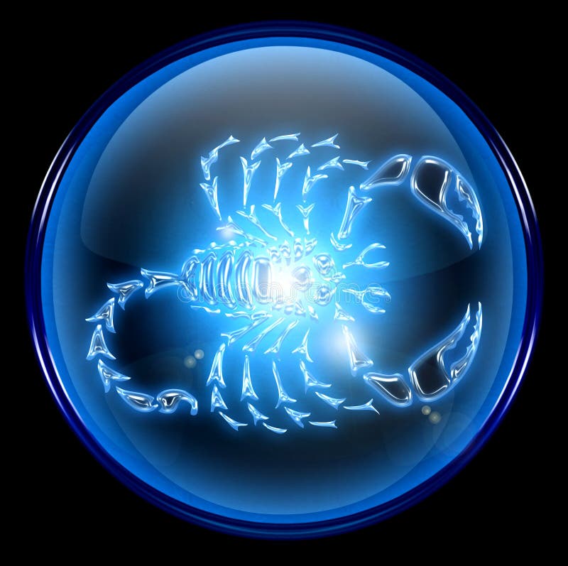 Scorpio zodiac button icon.