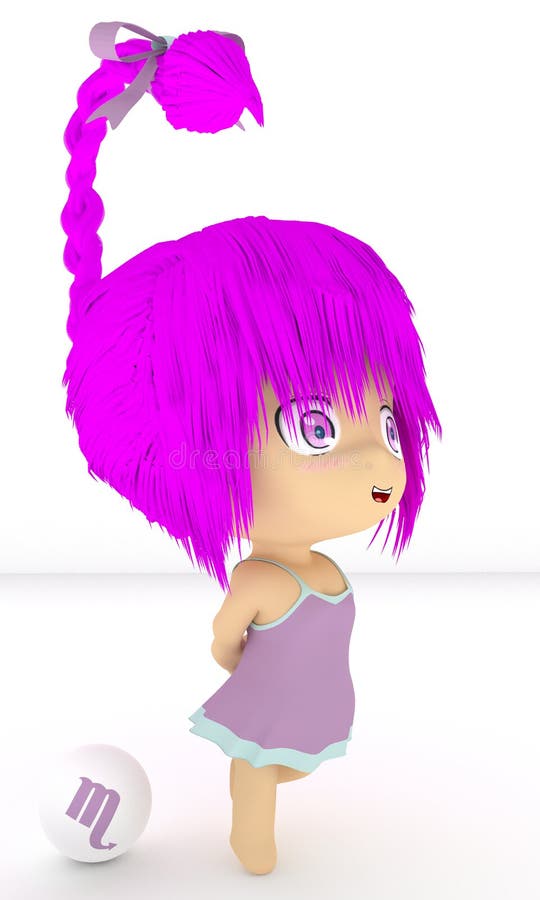 Scorpio Zodiac Chibi Style 3D Stock Illustration - Illustration of scorpio,  cute: 79780055