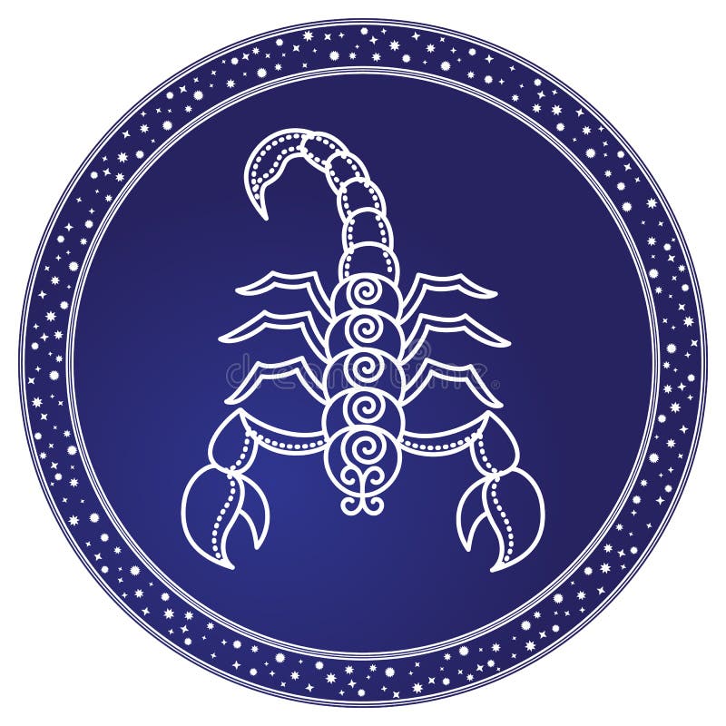 Scorpio Astrology, Sign Zodiac Symbol in Circle Stock Vector ...