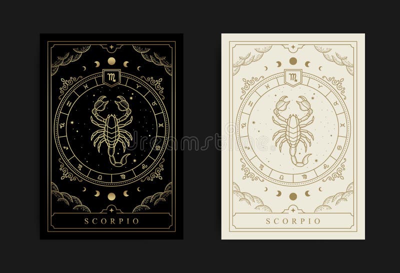 Scorpio Horoscope Tarot Card Constellation Pattern Textured