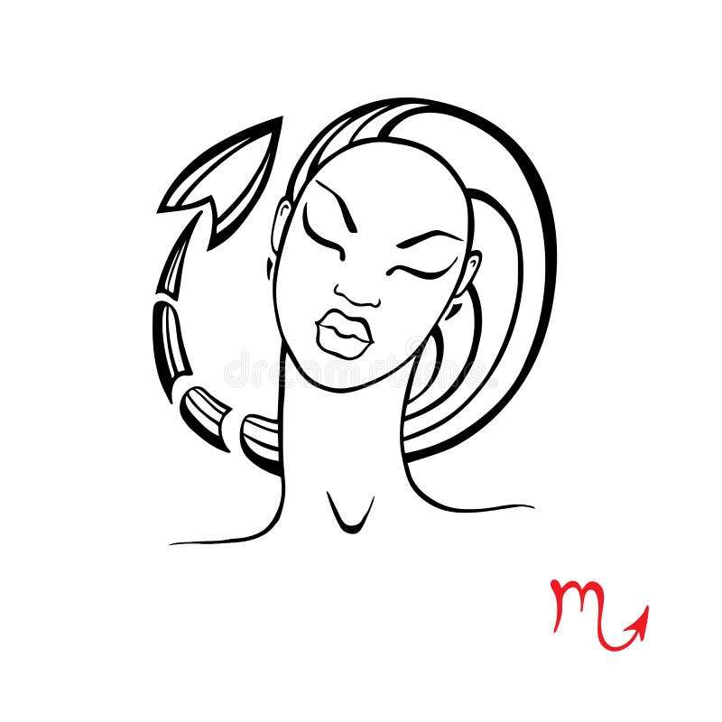 scorpio Zodiak mody Piękna dziewczyna ilustracja wektor scorpio Zodiak mody Piękna dziewczyna ilustracja wektor