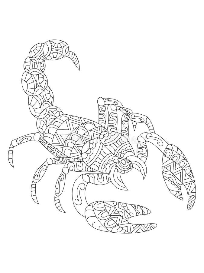 Scorpion Zentangle Stylized, Vector, Illustration, Freehand Pencil ...