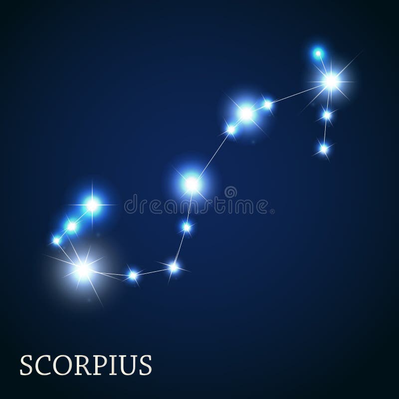 Scorpius美丽的明亮的星的黄道带标志 皇族释放例证
