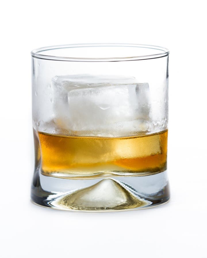 blended scotch whiskey served in a short glass with a large ice