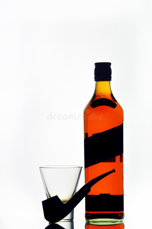 Scotch Whiskey Bottle & Glass Stock Image Image of scotch, abstract