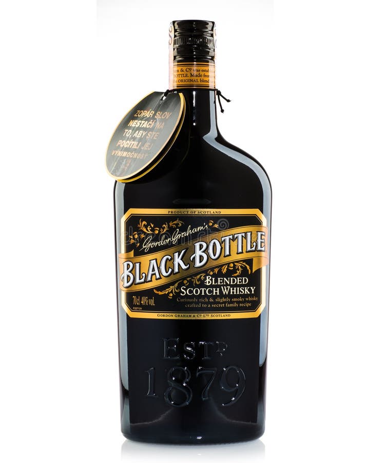 A black bottle broken editorial stock photo. Image of american - 251156273