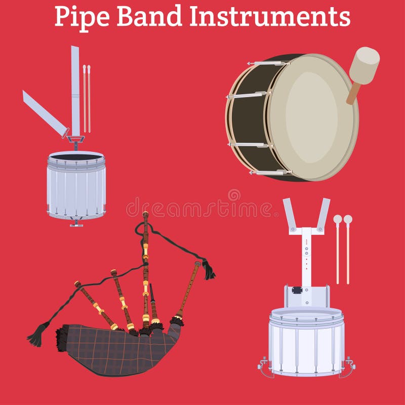 Scottish Pipe Drum Band Stock Illustrations 12 Scottish Pipe