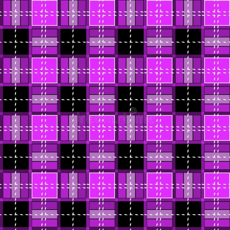 Scottish Purple Diagonal Tartan Plaid Seamless Pattern Eps 10 Stock
