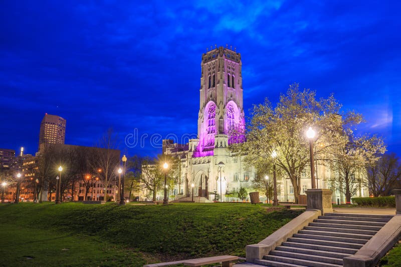 Scottish Rite Cathedral in downtown Indianapolis royalty free stock image Scottish Rite Cathedral in downtown Indianapolis royalty free stock image