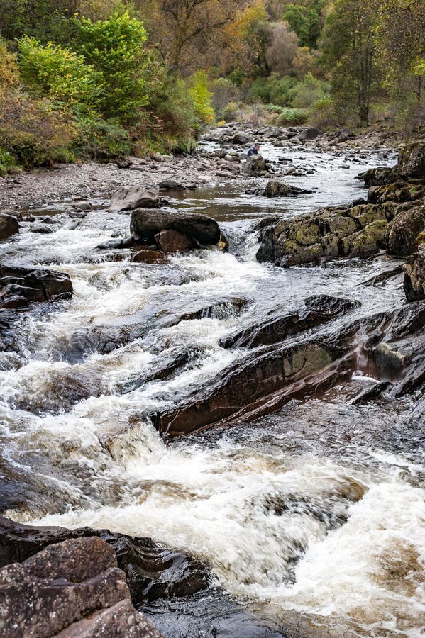 Beautiful Braklynn waterfall in Scotland stock image